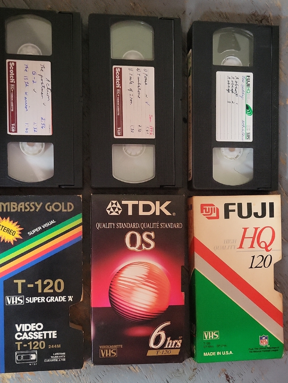Vintage VHS Tapes Bundle - Black with Multicolor Boxes